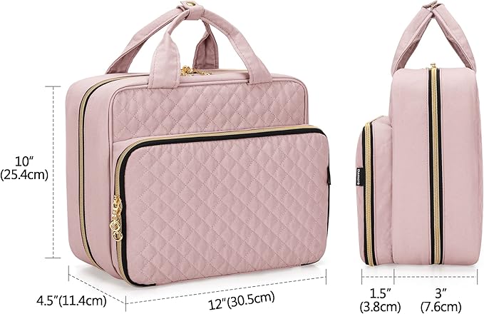 Damero Pill Bottle Organizer Bag, Travel Medicine Bag Organizer, Medicine Organizer and Storage for Pills, Vitamin, Fish Oil, Medical Supplements for Women and Men, Misty Rose