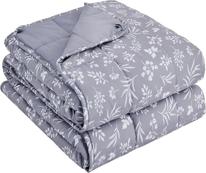 yescool Weighted Blanket for Adults (15 lbs, 48" x 72", Dove Grey) Cooling Heavy Blanket for Sleeping Perfect for 140-160 lbs, Twin Size Breathable Blanket with Premium Glass Bead, Machine Washable