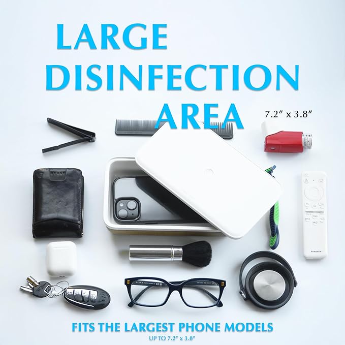 UV Phone Sanitizer Box – Modern UV Sanitizer for Smartphones and More | Large Capacity | Fast Disinfection