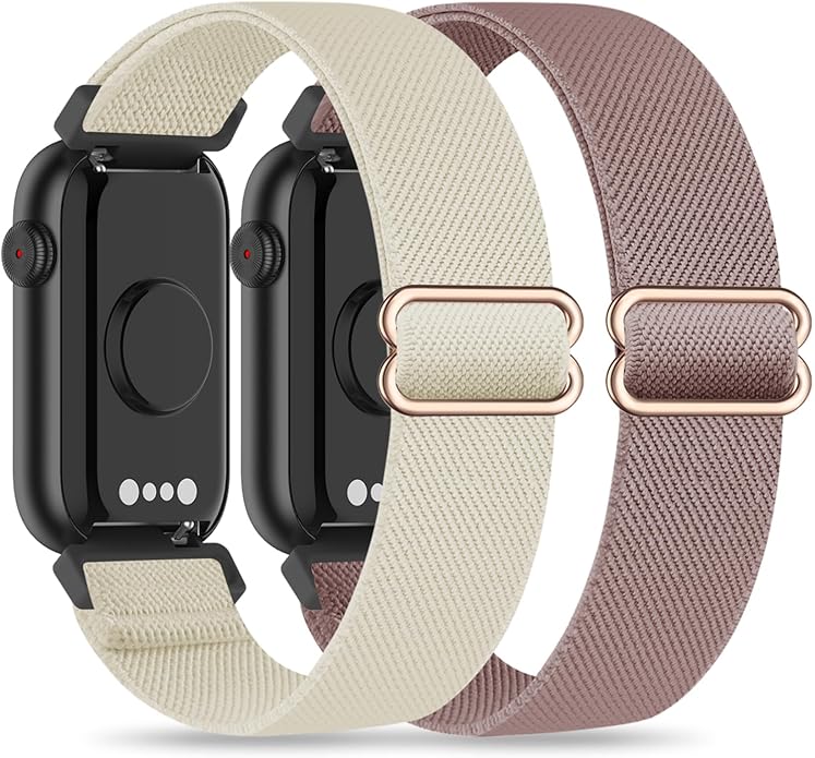 2 Pack Stretchy 16mm Nylon Bands Compatible with FITVII HM08/MorePro HM08/Amzhero-Runfit D26/KALINCO Slim Fitness Tracker