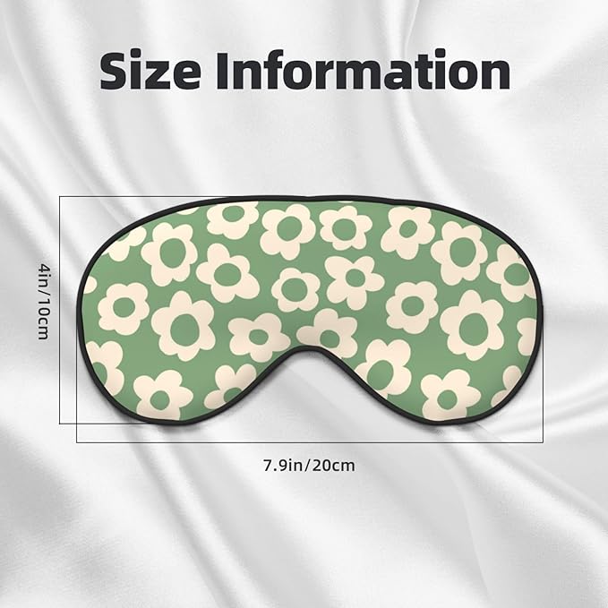 Vintage Groovy Flowers Sleep Mask Eye Mask with Adjustable Strap Eye Sleep Shade Cover Blocks Light for Women Men Airplane Travel Nap