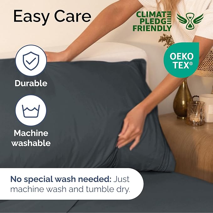 Cal King Size 4-Piece Sheet Set - Extra Soft, Breathable & Cooling - Hotel Luxury Durable Bed Sheets - Deep Pockets, Easy-Fit & Wrinkle-Free - Slate Blue Oeko-Tex