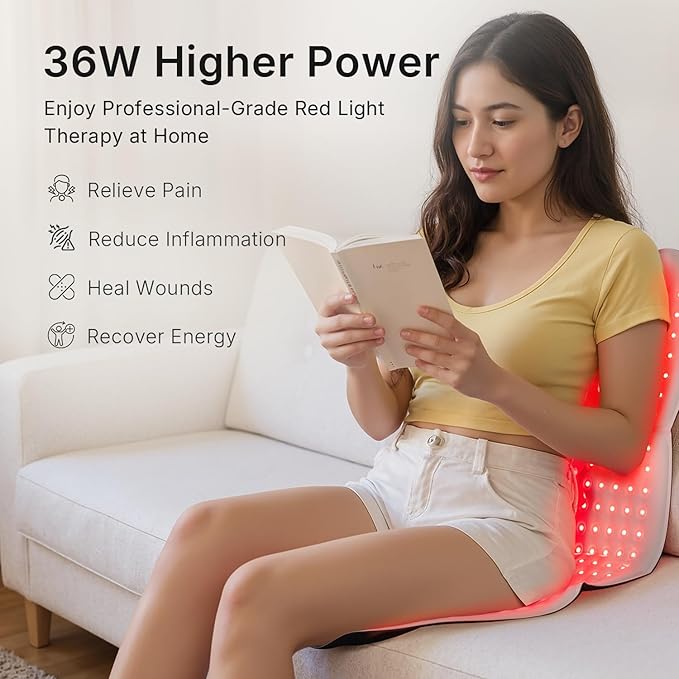 Red Light Therapy Pad for Body – 30"x12" Large 660nm & 850nm Infrared Light, 4 Modes & Timer – Relax & Relieve for Back, Waist, Shoulder, Knee, Home & Office