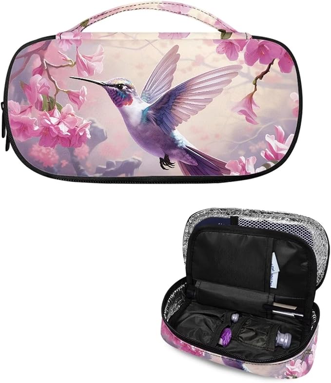 Floral Hummingbird Insulin Cooler Travel Case Diabetic Medication Organizer Medical Cooler Bag Waterproof and Insulation Liner