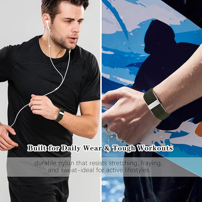 HSWAI Sport Nylon Loop Compatible with Hume Band Replacement, Soft Breathable Lightweight Strap Wristband for Hume Health Band Fitness Tracker Women Men