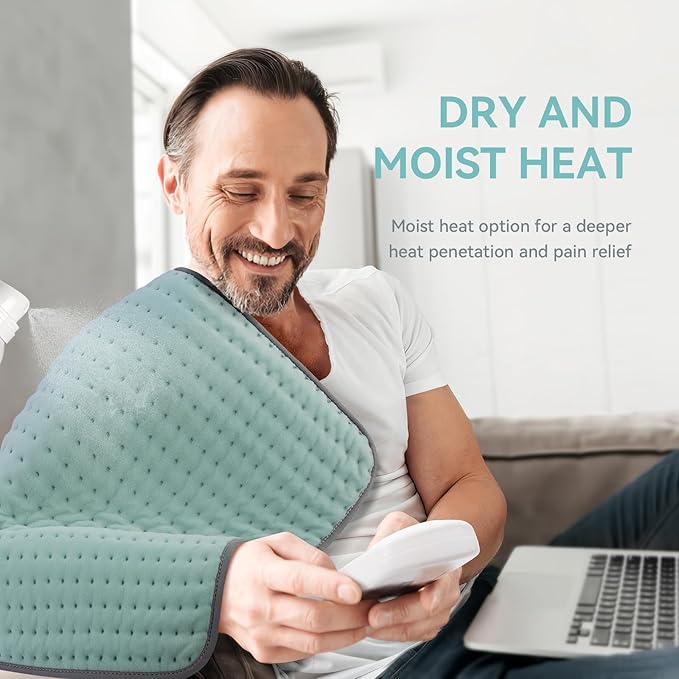 XXL Heating Pad for Back Pain Relief, Large Heating Pads Gifts for Mom Dad Wife Husband Her Grandma Christmas Mother's Day Birthday, Heat Pad for Women/Cramps/Legs/Shoulder/Feet w/Auto Shut Off