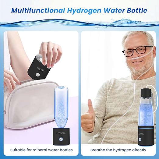5000PPB Hydrogen Water Bottle, 3 in 1 Generator With SPE/PEM Electrolysis Technology, Water Ionizer Machine for Home, Office - Black