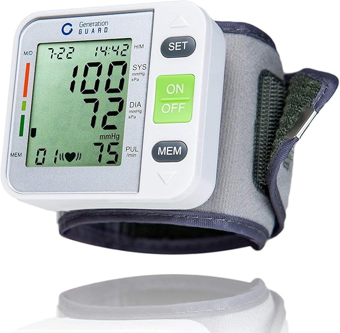 Electronic Wrist BP Monitor - Blood Pressure Wrist Cuff for Home Use - with Carrying Case - GM-500W