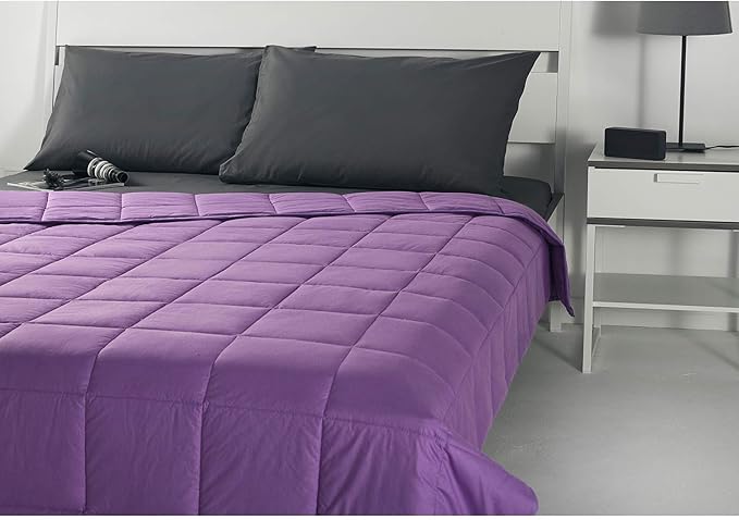 RelaxBlanket Weighted Blanket | 60''x80'',10lbs | for Individual Between 90-140 lbs | Premium Cotton Material with Glass Beads | Purple