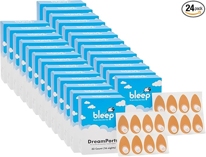 Bleep Dreamports CPAP Mask Replacement, Mask-Free Sleep Apnea Solution, No Nasal Insertion, Skin-Friendly Tape, 383 Night Pack, 24 Boxes (12-Month Bundle)