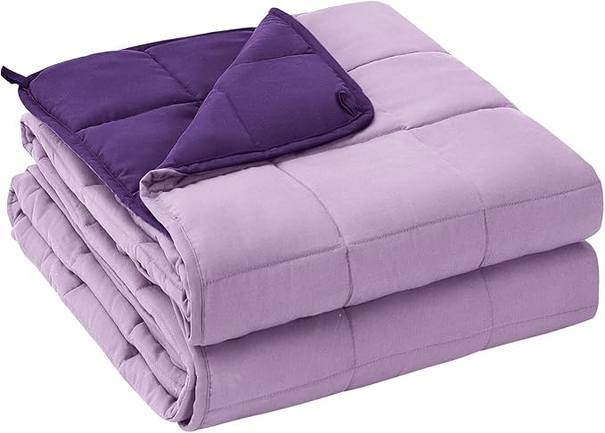 King Size Weighted Blanket for Adults (20 lbs, 80” x 87”, Purple) Cooling Heavy Blanket for Sleeping Perfect for 190-210 lbs, Breathable Blanket for Adults & Couple All Season, Machine Washable