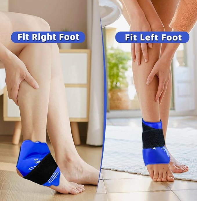 ZNÖCUETÖD Ankle Ice Pack Wrap for Swelling, Gel Wrist Foot Ice Packs for Injuires Reusable, Hot Cold Pack Compression for Pain Relief, Achilles Tendonitis, Plantar Fasciitis, Sprained,Surgery Recovery
