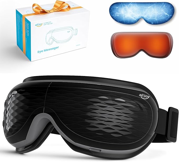 ALLJOY Eye Massager with Heat and Cooling, Lightweight Eye Massager with Removable Gel Mask, Mothers Day Gifts for Women Men Her Him Eye Care Devices for Migraine, Reduce Dry Eyes