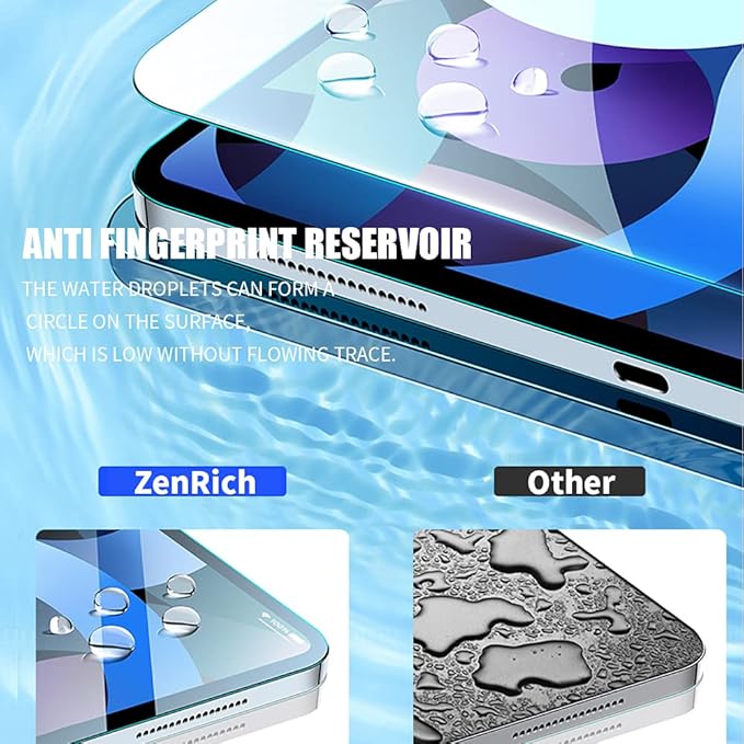 ZenRich [2 Packs] Anti Blue Light Screen Protector for iPad Air 5th/ 4th Generation 10.9 Inch – 9H Hardness Tempered Glass, HD Clarity, Eye Protection, Scratch Resistant, Bubble-free