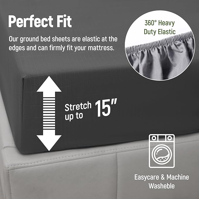 Bare Earth Grounding Sheets Twin Size - 90% Cotton + 10% Silver Fiber Earthing Sheets Grounded Well Bed Sheet - Conductive Earth Fitted Sheet for Better Sleep(Gray, Twin,35 * 75 * 15inch)