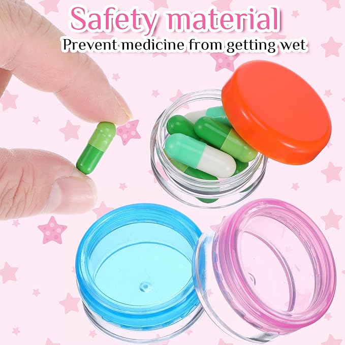 Small Pill Organizer Box, 8 Pcs Travel Pill Case Holder Portable Daily Mini Pill Container BPA Free Pocket Pills Medicines Storage Container for Pocket Purse Briefcase Medicine Storage Box