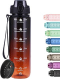 32oz Water Bottle with Time Marker, Motivational Drinking Bottle with Strap, BPA-Free Leak-Proof, Encouraging Water Bottle Time to Drink Water for Gym School Office Travel