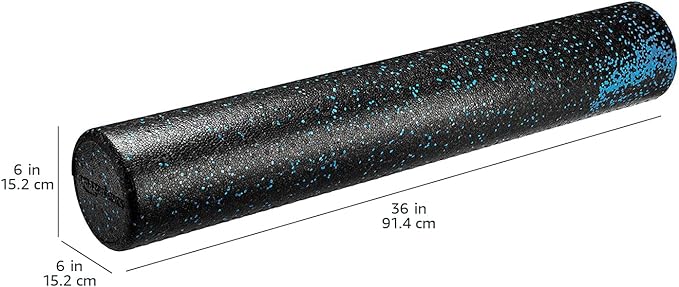 Amazon Basics High Density Foam Roller for Exercise and Recovery, 36 Inches, Blue Speckled