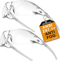 HTS HUNTERSKY ANSI Z87.1 Anti-Fog Clear Safety Glasses Pickleball Youth Baseball Lab Chemistry Goggles Scratch Resistant
