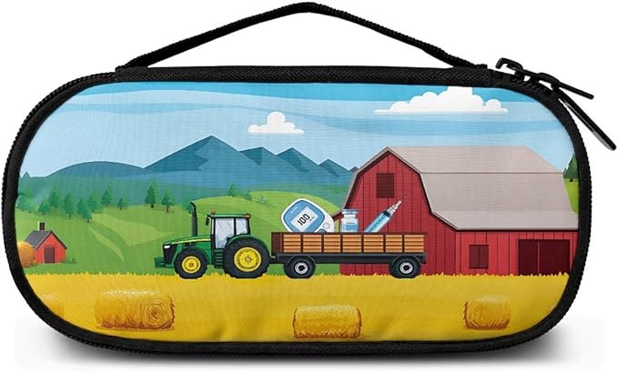 Rnyleeg Funny Truck Diabetic Bags for Supplies for Women Men Insulin Travel Case with Handle Small Size Insulin Bag for Diabetics Glucose Meter Case for Camping Hiking