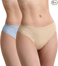 Washable Incontinence Underwear for Women, 2 oz Ladies Leak Proof Briefs for Postpartum Bladder Control 2 Pack (Beige-Light Blue, M)