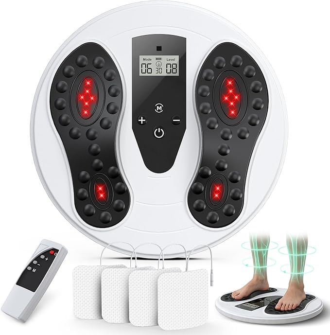 FSA EMS Foot Massager Pro for Neuropathy & Pain Relief with Upgraded Infrared Therapy, Rechargeable TENS Electric Muscle & Nerve Stimulator for Plantar Fasciitis Relief, Blood Circulation Booster