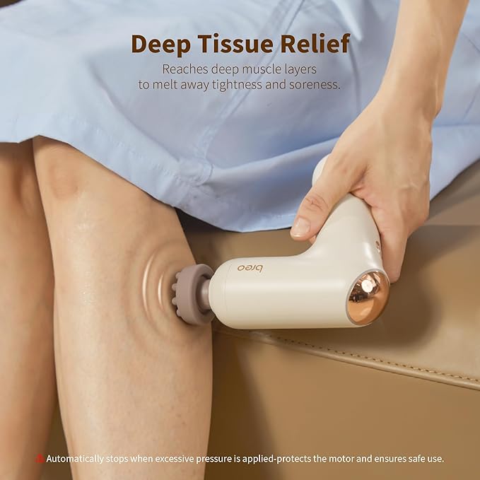 Breo Lucky 7 Massage Gun with Heat, Deep Tissue Muscle Massager, Stimulator, Body Relaxation, Low Noise for Recovery, Sports