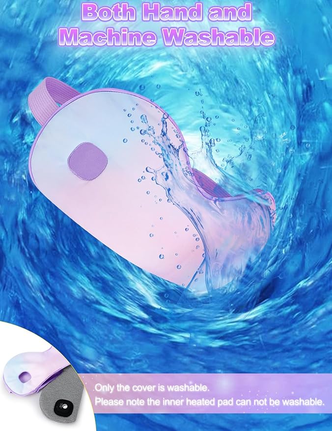 Heated Eye Mask-Cordless Warm Eye Compress Heated Eye Mask for Dry Eyes, Blepharitis,Light Blocking Heat Eye Mask for Men Women, Electric Warm Eye Mask for Airplane Sleeping for Travel (Colorful)