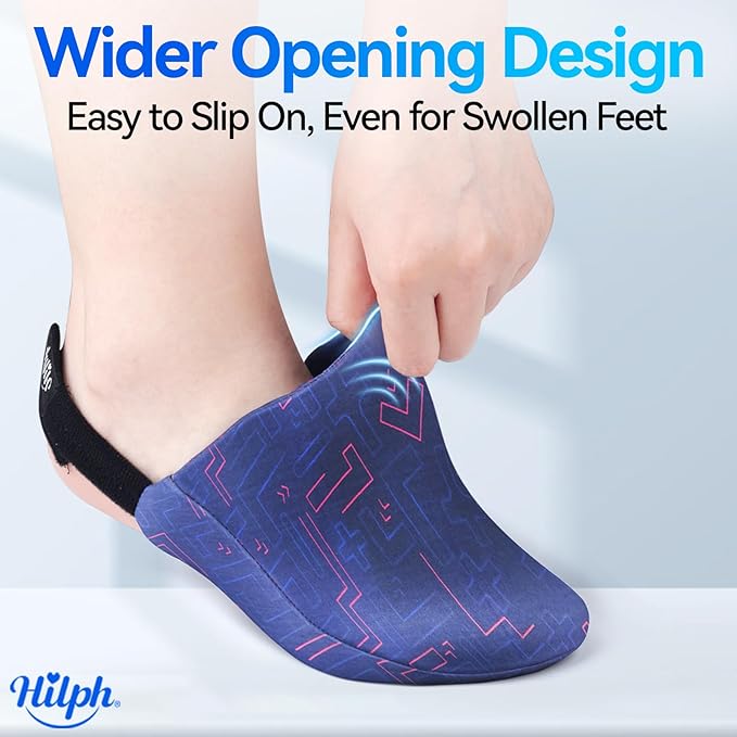 Hilph 1 Pair Foot & Toe Ice Pack Wrap for Broken Toes & Surgery Recovery, Wearable Forefoot Gel Ice Pack Cold Therapy Sock with Strap for Hammer Toe Injuries Reusable, Gout, Blue