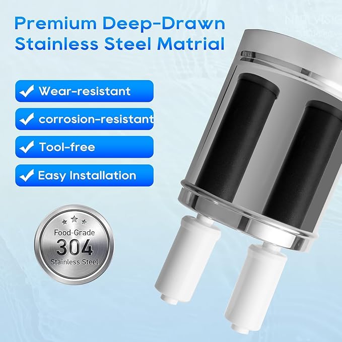 Gravity Water Filter Replacement,for Berkey® Black Carbon (BB9-2®) Purification Elements and Fluoride Filters K5366 (PF-2®) Combo Pack (2, Black Filter)
