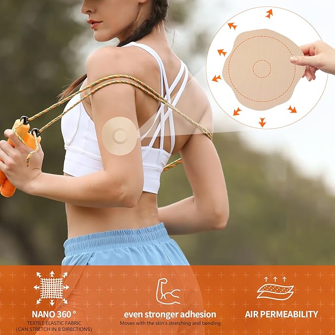 20pcs Sensor Covers for Libre 3 & Lingo Waterproof, Adhesive Patches for Lingo,Sweatproof CGM Protector,Lasts for 14 Days