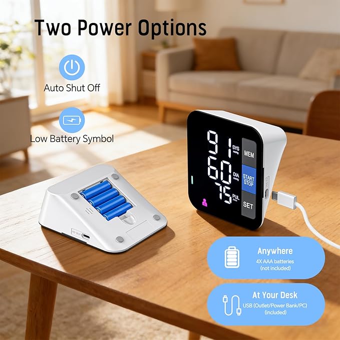 Blood Pressure Monitor for Home Use,Upper Arm Blood Pressure Cuff 9-17'' Large Cuff,Automatic Blood Pressure Machine with 2×199 Sets & 6'' LED Backlit Screen,Talking Home Blood Pressure Cuff Arm
