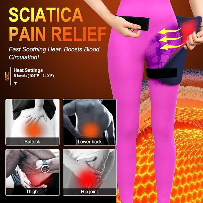 Koviti Hip Heating Pad for Sciatica Pain Relief - Hip Brace, Electric Heat Pad for Lower Back Thigh Buttock, Hot Physical Therapy Gifts for Women Men, Mom, Dad(XL)