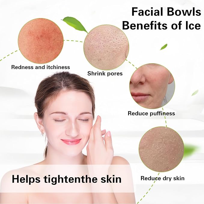 Face Bowl for Ice with Built-in IceTray,Collapsible Silicone Face Ice Bowl – Cold Plunge Therapy for Skin Tightening & Facial Treatment– Portable Spa Tool for Home & Travel（Black)