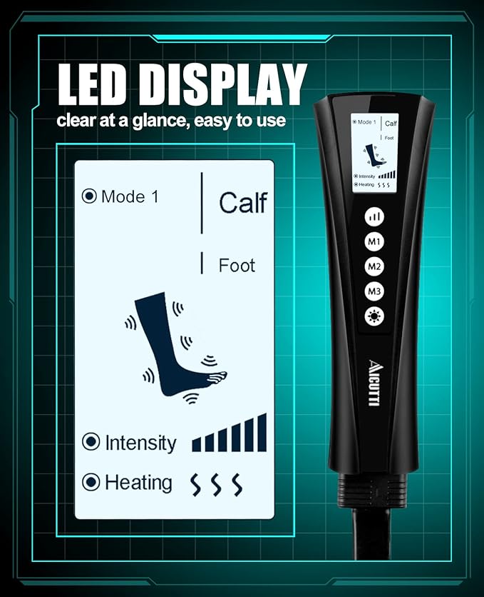 Professional Air Compression Leg and Foot Massager with Heat - Christmas & Birthday Gifts for Men & Women, Improved Circulation & Pain Relief, Ideal for Parents on Mother's Day & Father's Day