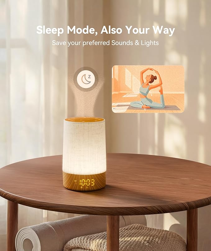Dreamegg Sunrise Alarm Clock - Sound Machine with 29 Soothing Sounds, Cold & Warm Light Mode, Favorite Mode, 20-level Brightness, Dimmable Display, Wake Up Light & White Noise Machine for Home, Office