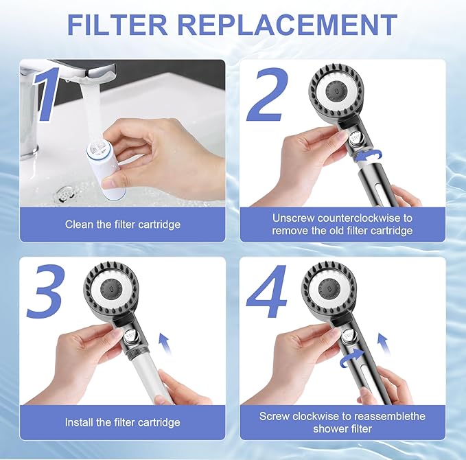 Upgraded Shower Filter for Handheld Shower Head, 2 Pack Stage Replacement Filters for Hard Water Remove Chlorine and Harmful Substances