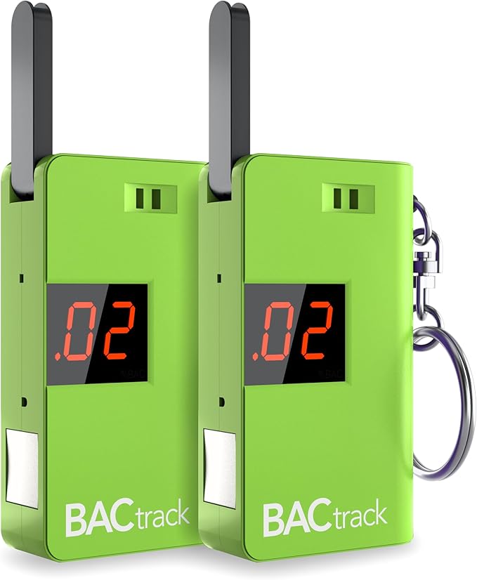 BACtrack Keychain Breathalyzer - Green (2 Pack) | Ultra-Portable Pocket Keyring Alcohol Tester for Personal Use