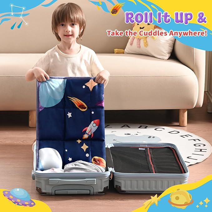 anfie Weighted Lap Pad 2 Pounds, Weighted Blanket (30"*40") Cooling Blanket for Sleeping,Weighted Throw Blanket for Travel Indoor Outdoor (Blue Aerospace)