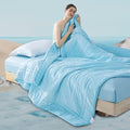 King Size Weighted Blanket 45lb(88''x104'', Dual-Sided), Cozy Warm Velvet & Cooling Tencel Fabric Reversible King Weighted Blanket for Adults & Couples All Season Use - Carry Bag Included, Lake Blue