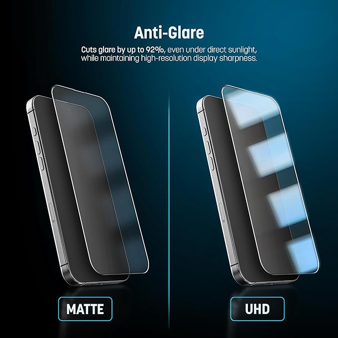 magglass for iPhone 17 Pro Matte Screen Protector, (6.3") Anti Glare Scratchproof Tempered Glass (Easy Applicator Included)
