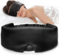 LitBear Silk Sleep Mask for Women Men, Adjustable 100% Mulberry Silk Sleep Eye Mask for Side Sleeper, Total Blackout Eye Cover for All Night Sleep, Travel, Office, or Napping (Black)