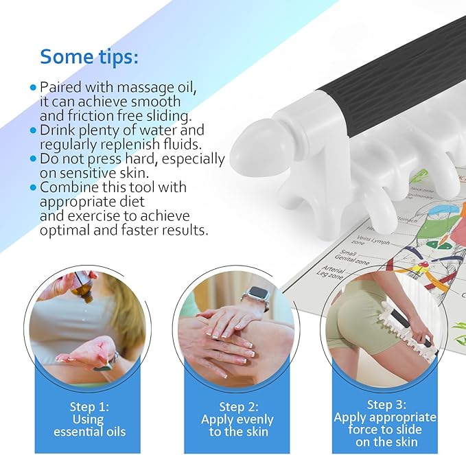 Strict Fascia Massage Tool Large Myofascial Release Blaster Tools for Anti-Cellulite Skin Soothing Lymphatic Drainage Trigger Point Deep Tissue Shoulder, Back，Psoas,Thighs, Butt & Full Body (Black)