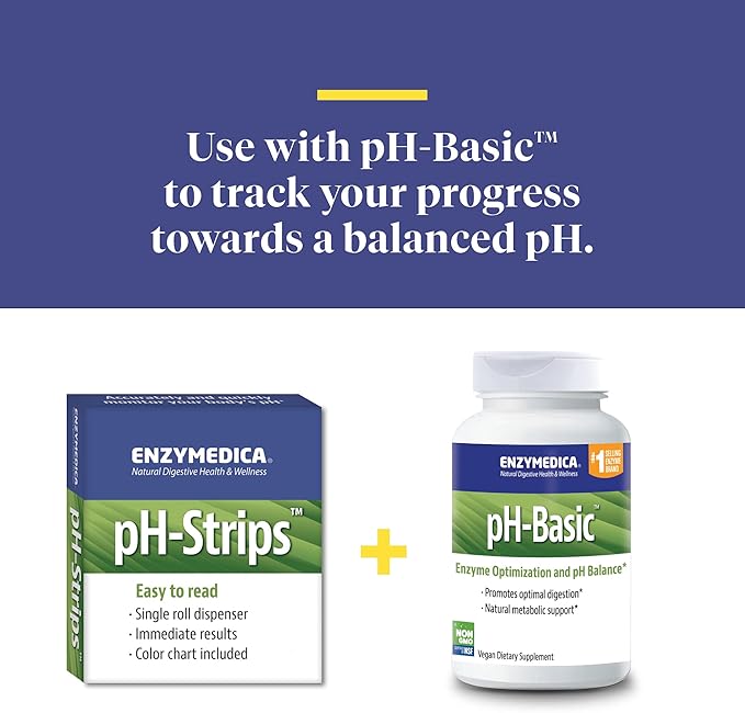 Enzymedica pH Test Strips – Fast & Accurate pH Testing, Easy-to-Read Results,120 Count