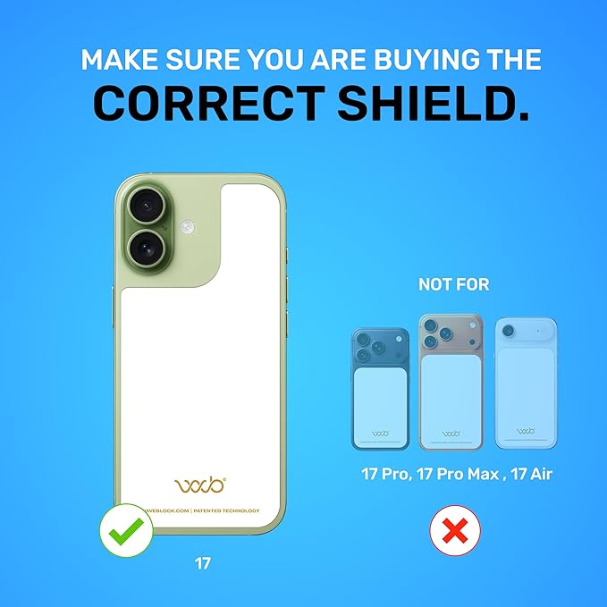 WAVEBLOCK EMF Blocker for Cell Phone - Made for iPhone 17 - The Only Patented, Real Scientifically Backed, Lab-Tested 5G-Shield Sticker to Protect You & Your Loved Ones - USA Made White