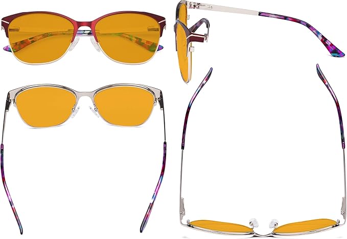 Eyekepper Blue Light Glasses - Semi Rimless Digital Eyeglasses for Women Blocking Computer Screen UV Rays