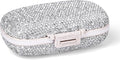 1Pack Travel Pill Organizer, 8 Compartments Portable Pill Case, Small Pill Box for Pocket Purse Portable Medicine Vitamin Container (Sparkling Silver)
