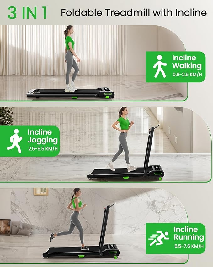 Walking Pad with Incline, Akluer Incline Treadmills for Home, 2.5 HP Under Desk Treadmill Small with Remote Control, Walking Pad Small Treadmill with LED Display