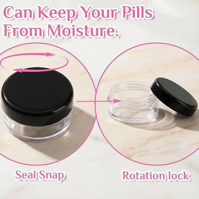 Small Pill Organizer Box, 8 Pcs Travel Pill Case Holder Portable Daily Mini Pills Container BPA Free Pocket Pills Medicines Storage Container for Pocket Purse Briefcase Medicines Storage Box