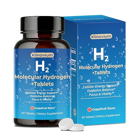 Hydrogen Water Tablets, Molecular Hydrogen Tablets with Magnesium, 12PM h2 Molecular Hydrogen, Supports Cellular Health, Oxidative Balance, Focus & Vitality, 60 Counts